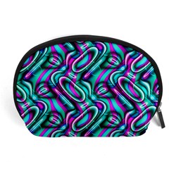 Circle Purple Green Wave Chevron Waves Accessory Pouches (large)  by Mariart