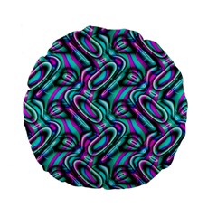 Circle Purple Green Wave Chevron Waves Standard 15  Premium Flano Round Cushions by Mariart