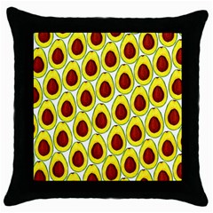 Avocados Seeds Yellow Brown Greeen Throw Pillow Case (black)