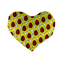 Avocados Seeds Yellow Brown Greeen Standard 16  Premium Heart Shape Cushions by Mariart