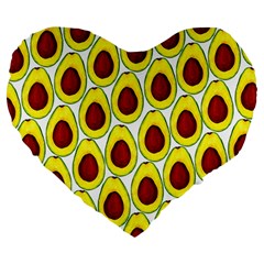 Avocados Seeds Yellow Brown Greeen Large 19  Premium Heart Shape Cushions by Mariart