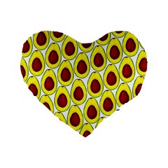 Avocados Seeds Yellow Brown Greeen Standard 16  Premium Flano Heart Shape Cushions by Mariart