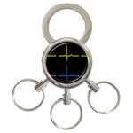 Heart Monitor Screens Pulse Trace Motion Black Blue Yellow Waves 3-Ring Key Chains Front