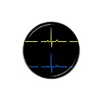 Heart Monitor Screens Pulse Trace Motion Black Blue Yellow Waves Hat Clip Ball Marker (10 pack) Front