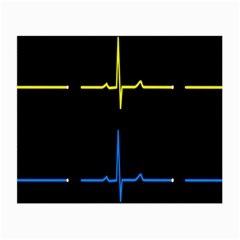 Heart Monitor Screens Pulse Trace Motion Black Blue Yellow Waves Small Glasses Cloth by Mariart