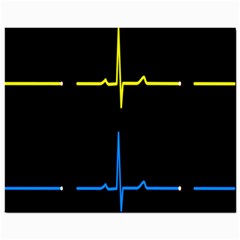 Heart Monitor Screens Pulse Trace Motion Black Blue Yellow Waves Mini Button Earrings by Mariart