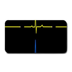 Heart Monitor Screens Pulse Trace Motion Black Blue Yellow Waves Medium Bar Mats