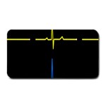 Heart Monitor Screens Pulse Trace Motion Black Blue Yellow Waves Medium Bar Mats 16 x8.5  Bar Mat