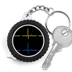 Heart Monitor Screens Pulse Trace Motion Black Blue Yellow Waves Measuring Tapes by Mariart