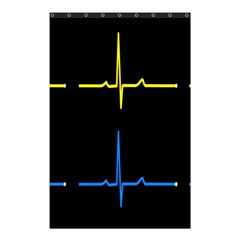 Heart Monitor Screens Pulse Trace Motion Black Blue Yellow Waves Shower Curtain 48  X 72  (small)  by Mariart