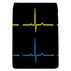 Heart Monitor Screens Pulse Trace Motion Black Blue Yellow Waves Flap Covers (l)  by Mariart