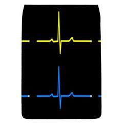 Heart Monitor Screens Pulse Trace Motion Black Blue Yellow Waves Flap Covers (s)  by Mariart