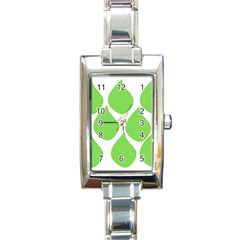 Green Water Rain Rectangle Italian Charm Watch