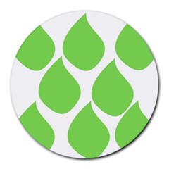 Green Water Rain Round Mousepads