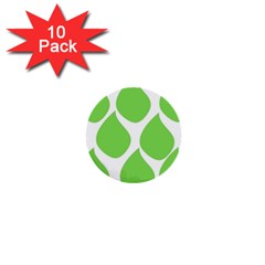 Green Water Rain 1  Mini Buttons (10 Pack) 