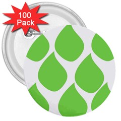 Green Water Rain 3  Buttons (100 Pack)  by Mariart