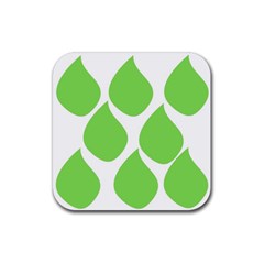 Green Water Rain Rubber Coaster (square) 