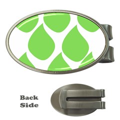 Green Water Rain Money Clips (oval)  by Mariart