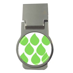 Green Water Rain Money Clips (round)  by Mariart