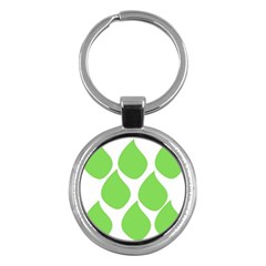 Green Water Rain Key Chains (round)  by Mariart