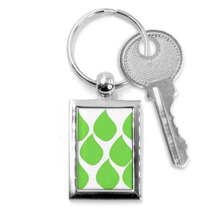 Green Water Rain Key Chains (Rectangle) 