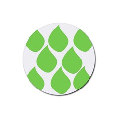 Green Water Rain Rubber Round Coaster (4 Pack) 