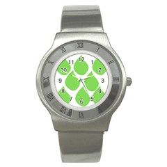 Green Water Rain Stainless Steel Watch by Mariart