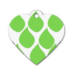 Green Water Rain Dog Tag Heart (two Sides) by Mariart