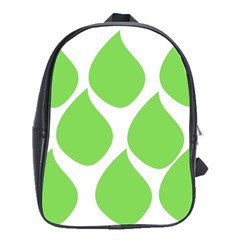 Green Water Rain School Bags(large)  by Mariart