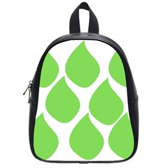 Green Water Rain School Bags (small)  by Mariart