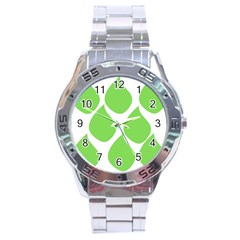 Green Water Rain Stainless Steel Analogue Watch