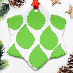 Green Water Rain Snowflake Ornament (two Sides)