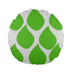 Green Water Rain Standard 15  Premium Round Cushions by Mariart