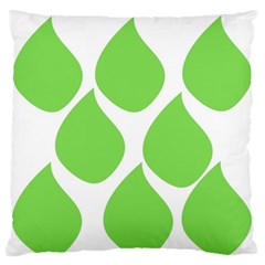 Green Water Rain Large Flano Cushion Case (two Sides)