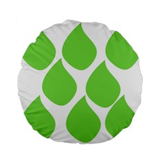 Green Water Rain Standard 15  Premium Flano Round Cushions