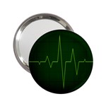 Heart Rate Green Line Light Healty 2.25  Handbag Mirrors Front