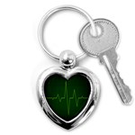 Heart Rate Green Line Light Healty Key Chains (Heart)  Front