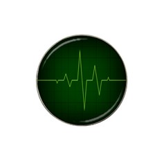 Heart Rate Green Line Light Healty Hat Clip Ball Marker by Mariart