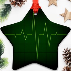 Heart Rate Green Line Light Healty Star Ornament (two Sides) by Mariart