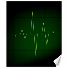 Heart Rate Green Line Light Healty Canvas 8  X 10  by Mariart