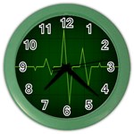 Heart Rate Green Line Light Healty Color Wall Clocks Front