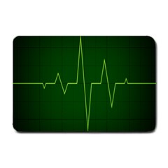 Heart Rate Green Line Light Healty Small Doormat 