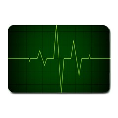 Heart Rate Green Line Light Healty Plate Mats by Mariart