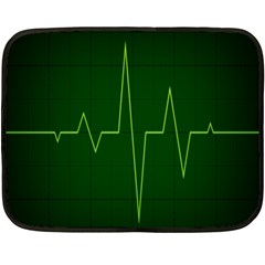 Heart Rate Green Line Light Healty Fleece Blanket (mini) by Mariart