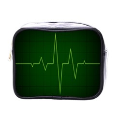 Heart Rate Green Line Light Healty Mini Toiletries Bags