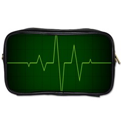 Heart Rate Green Line Light Healty Toiletries Bags 2-side