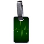 Heart Rate Green Line Light Healty Luggage Tags (Two Sides) Front