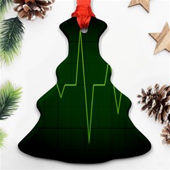 Heart Rate Green Line Light Healty Ornament (christmas Tree)  by Mariart