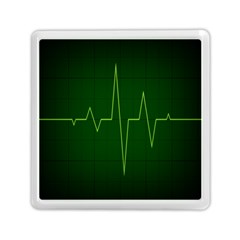 Heart Rate Green Line Light Healty Memory Card Reader (square)  by Mariart