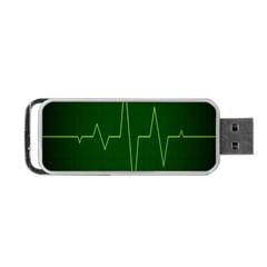 Heart Rate Green Line Light Healty Portable Usb Flash (one Side) by Mariart